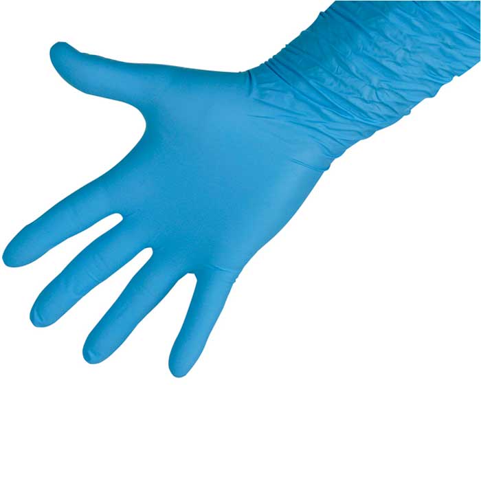 Нитриловые перчатки с удлиненной манжетой